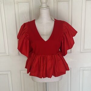 Anthropologie Sunday in Brooklyn blouse ruffled peplum NWT